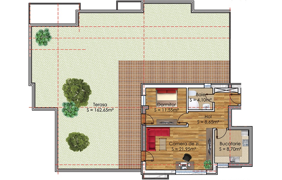 Plan Apartament 2 camere Model 18